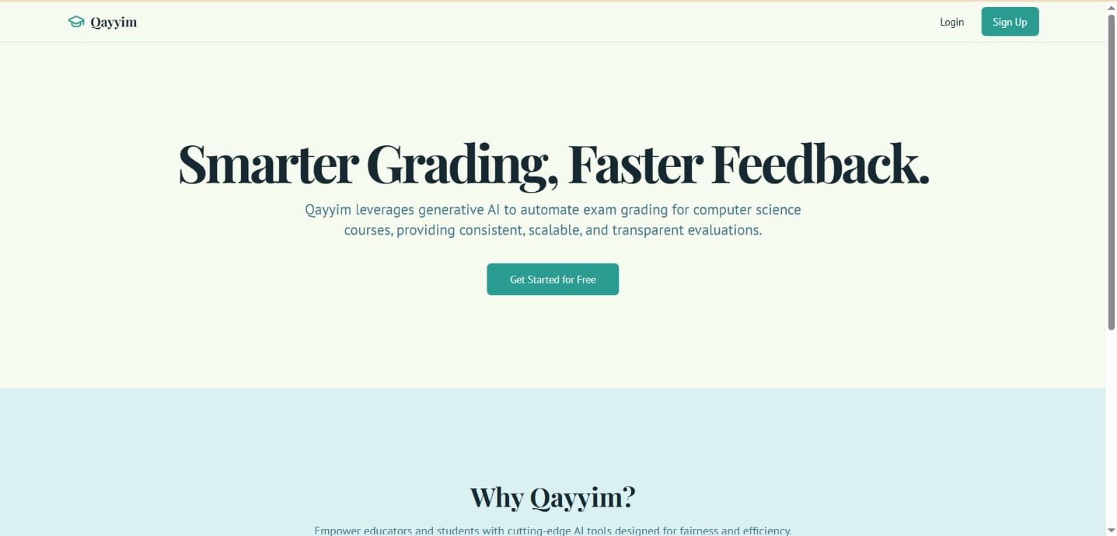 Screenshot 1 for GRADUATION PROJECT - Qayyim: AI Learning Management System