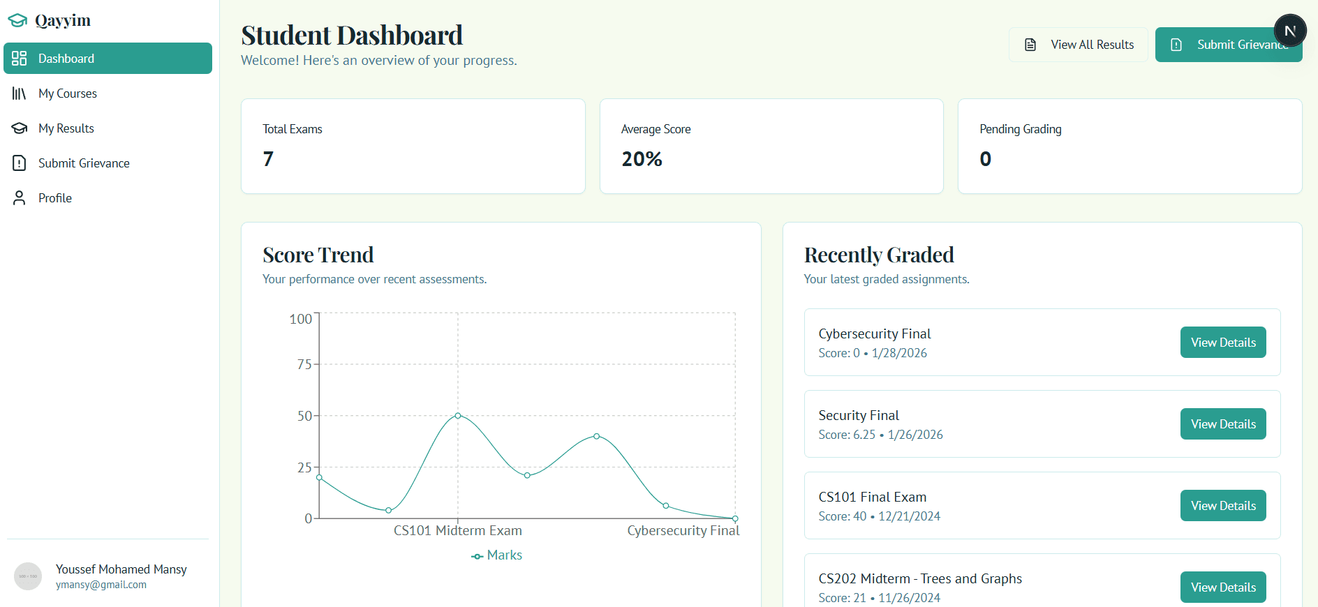 Screenshot 2 for GRADUATION PROJECT - Qayyim: AI Learning Management System