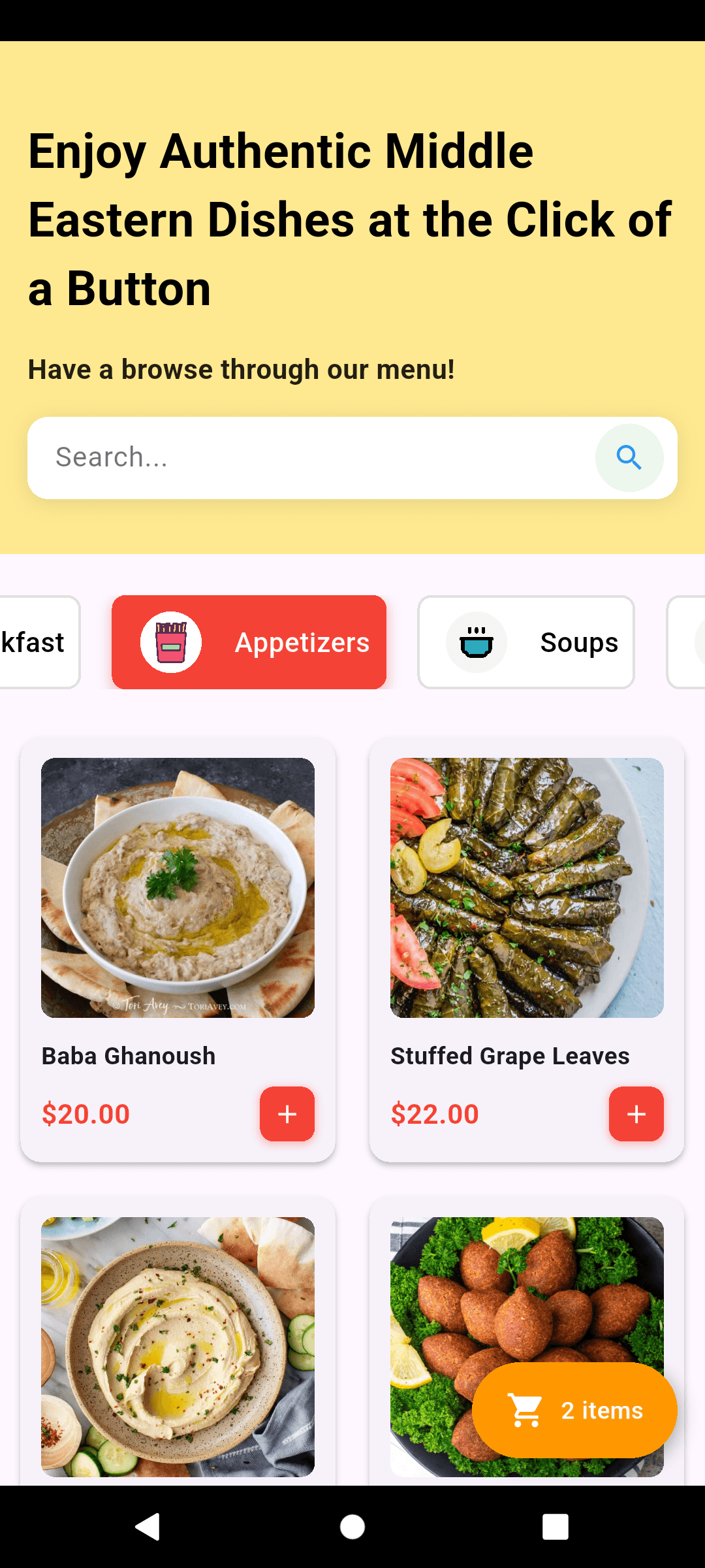Screenshot 1 for Flutter Restaurant App