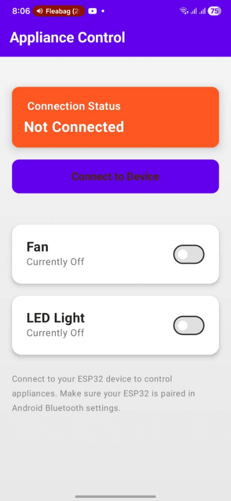 Screenshot 1 for Smart Home Appliance Application